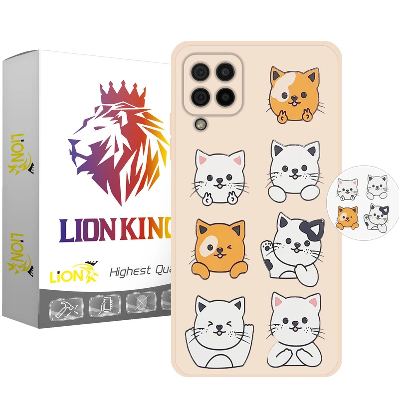 کاور لاین کینگ مدل 6GORBEH مناسب برای گوشی موبایل سامسونگ Galaxy A22 4G به همراه پایه نگهدارنده