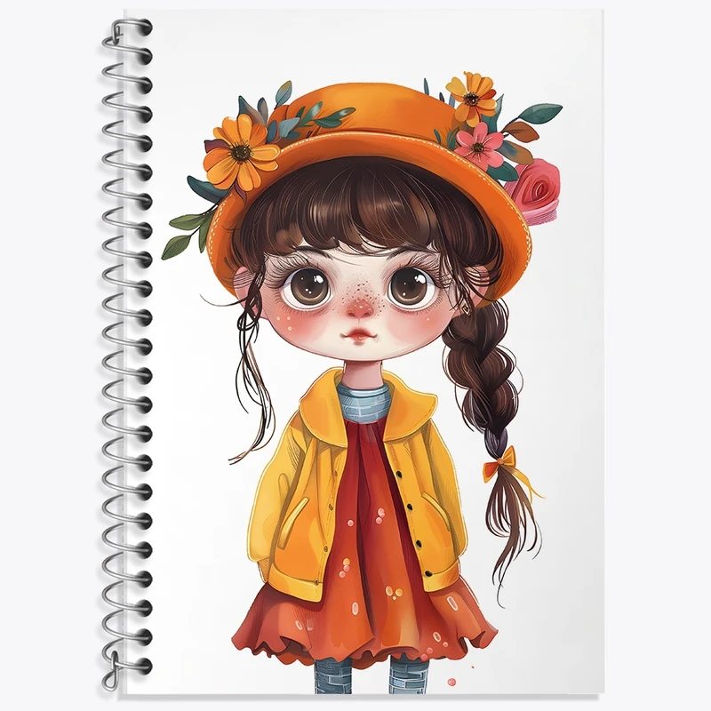 دفتر زبان 50 برگ خندالو مدل سه خط طرح دخترانه کد F2278