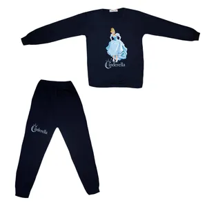ست تی شرت آستین بلند
 و شلوار دخترانه مدل سیندرلا