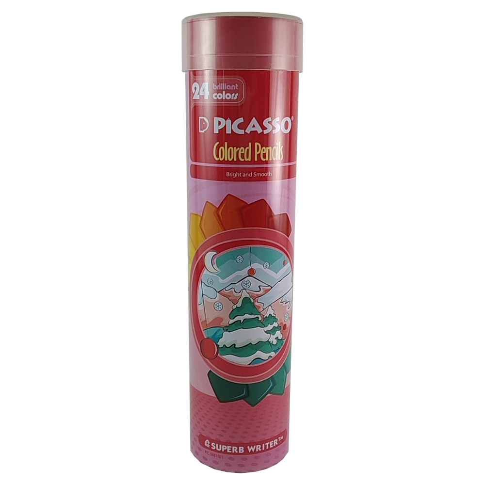 مداد رنگی 24 رنگ پیکاسو مدل استوانه ای کد P.C18E1101