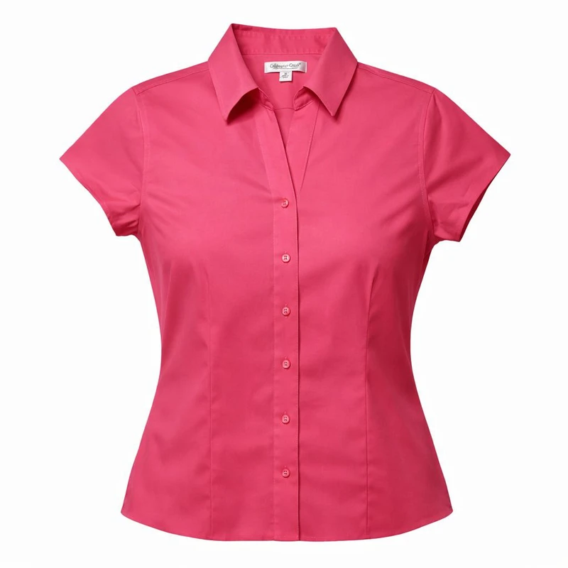 شومیز آستین کوتاه یقه برگردان زنانه مدل 5080