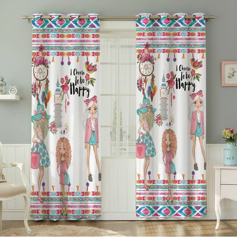 پرده نیروانا طرح چهره مدل هازان کد 8573 سایز 140×280 سانتی متر