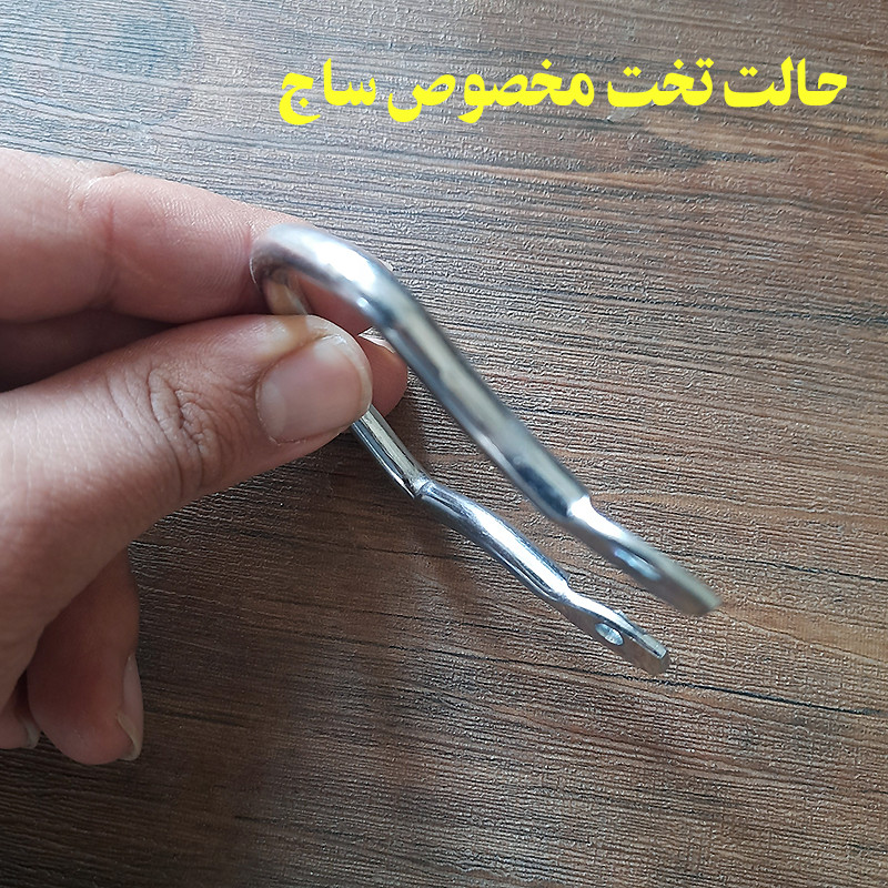 دستگیره قابلمه مدل ساج تخت پرچی بسته 2 عددی