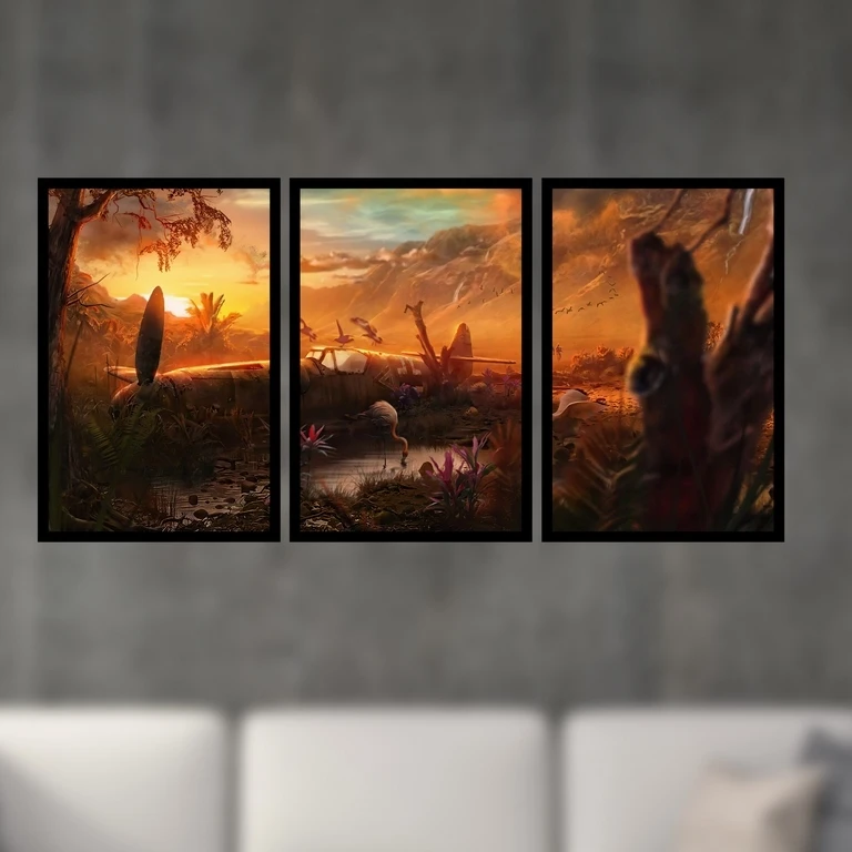 تابلو بکلیت طرح حیات وحش مدل B-S4942 مجموعه 3 عددی