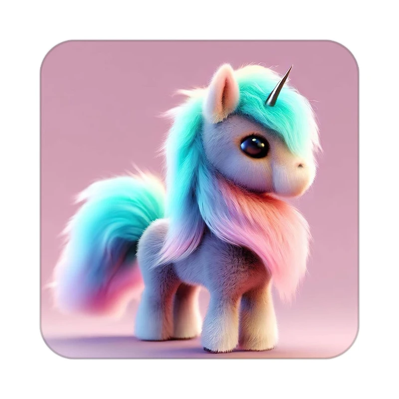 زیر لیوانی کاکتی طرح اسب تک شاخ و یونیکورن مدل mp32051