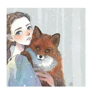 تابلو کودک و نوزاد طرح دختر و روباه کد wkt32