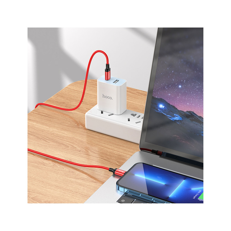 خرید و قیمت کابل تبدیل USB-C به لایتنینگ هوکو مدل X89 20W طول 1 متر 