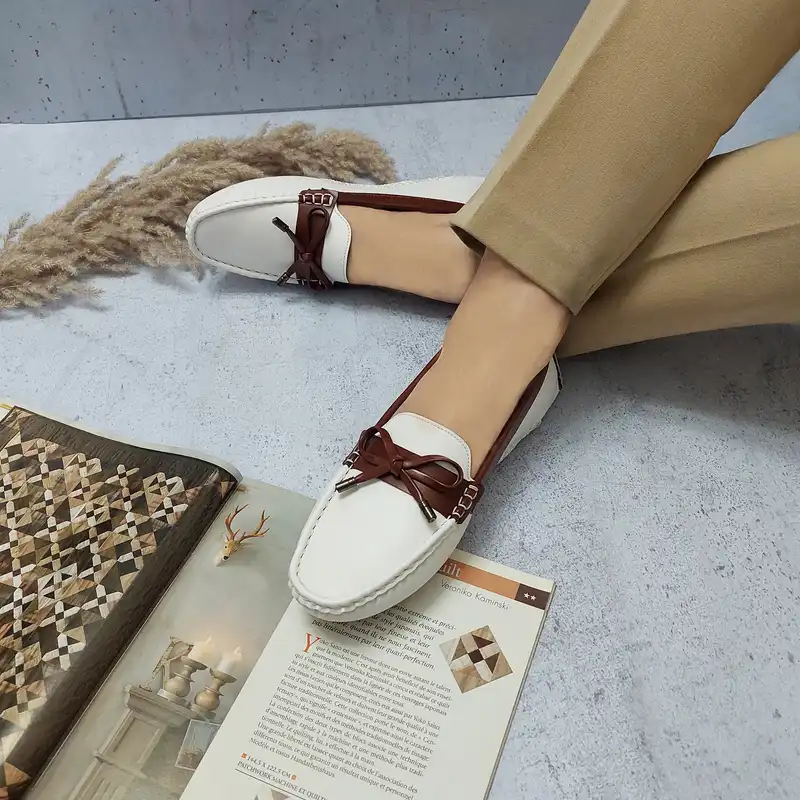 کفش کالج زنانه مدل دنیز کد DEN-WHT