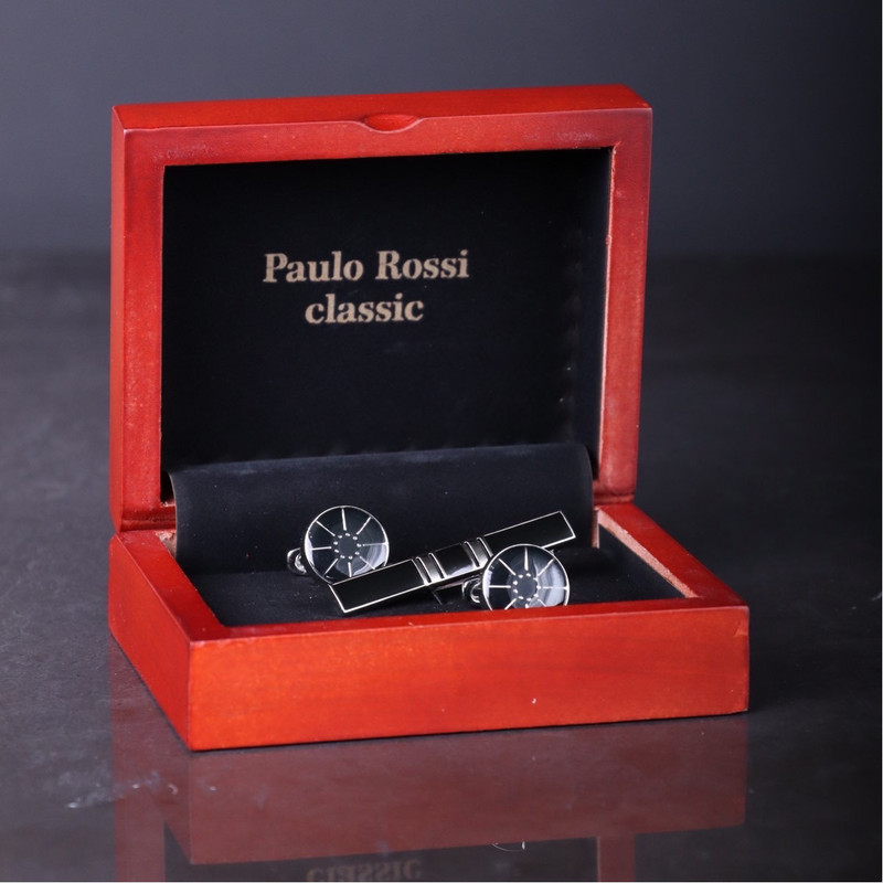 ست دکمه سردست و گیره کراوات مردانه پائولو روسی مدل S3