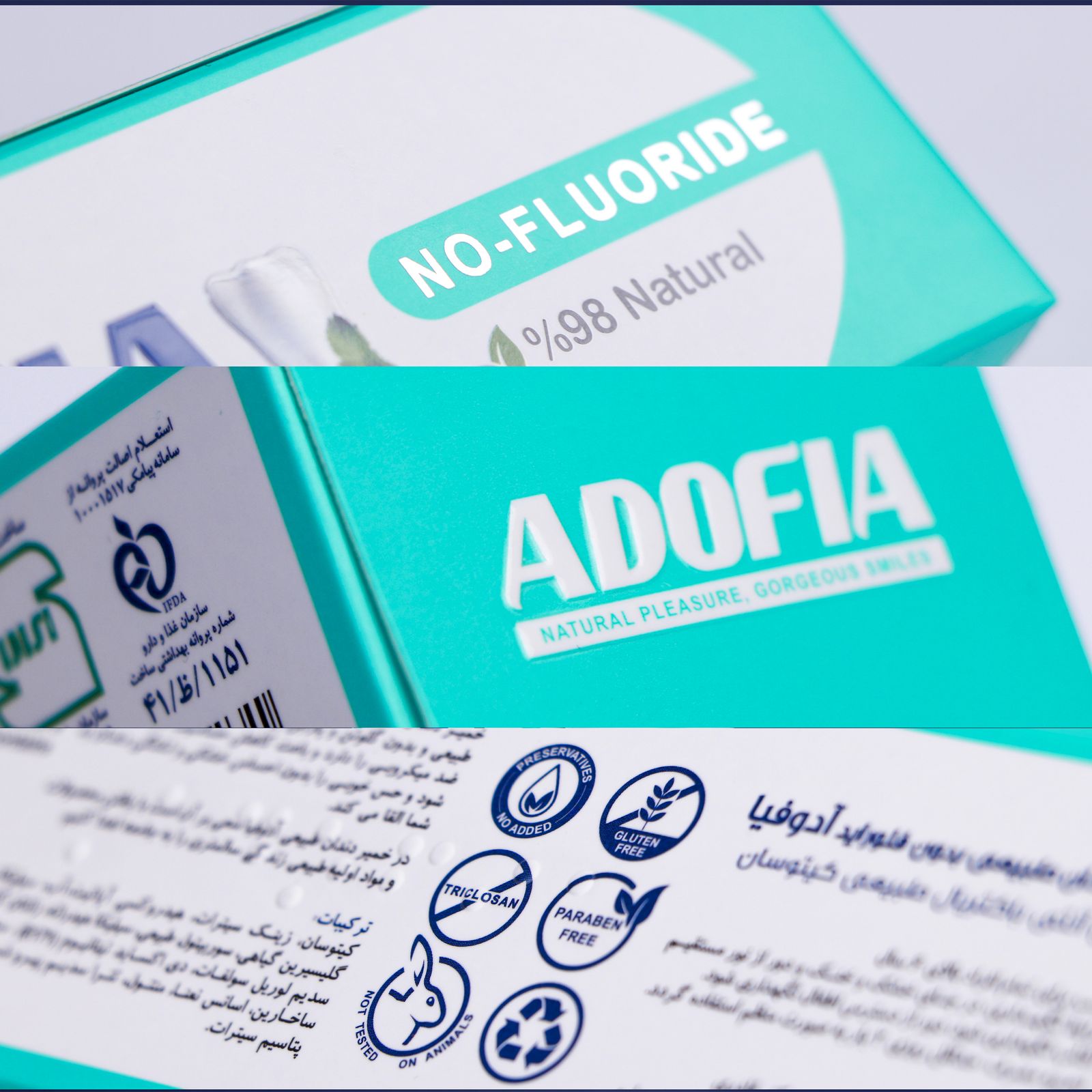 خمیر دندان آدوفیا مدل بدون فلوراید حجم 80 میلی لیتر - - 8