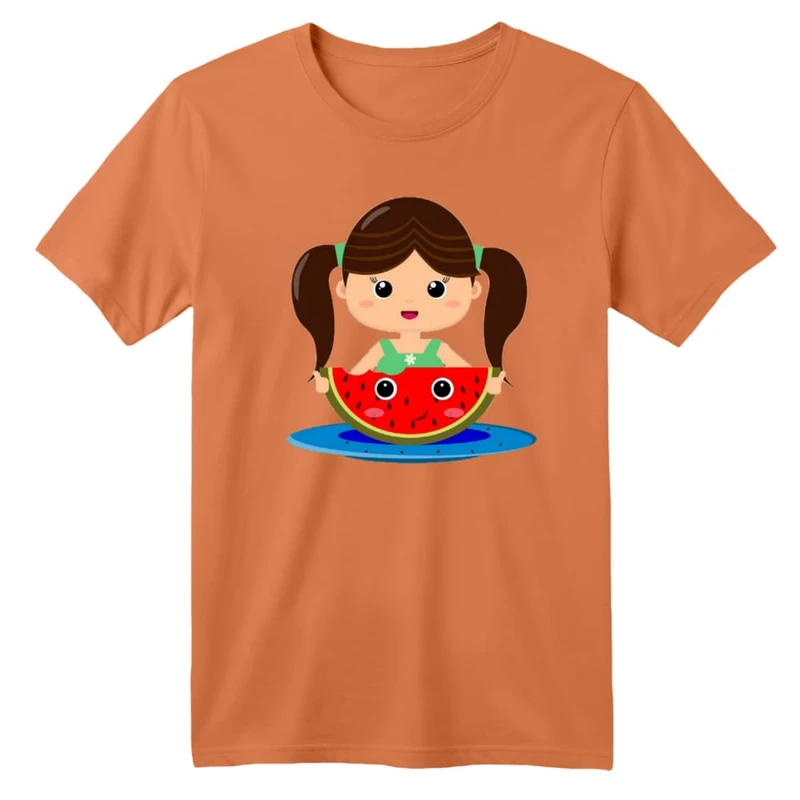 تی شرت آستین کوتاه بچگانه مدل دخترک یلدایی کد 23