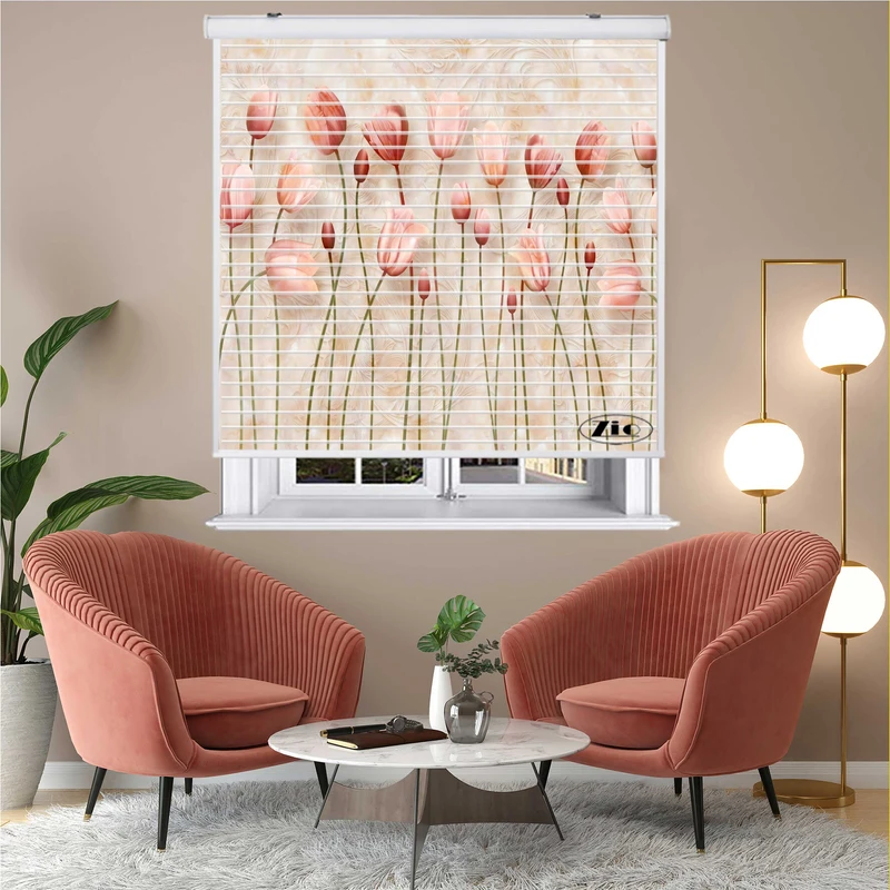 پرده زبرا زیو مدل سیلوئت 3D1409 سایز 150x150 سانتی متر