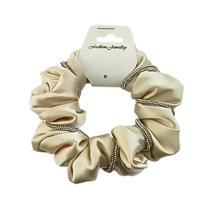 کش مو زنانه مدل ساتن مدل نگین دار دور پیچ کد 149