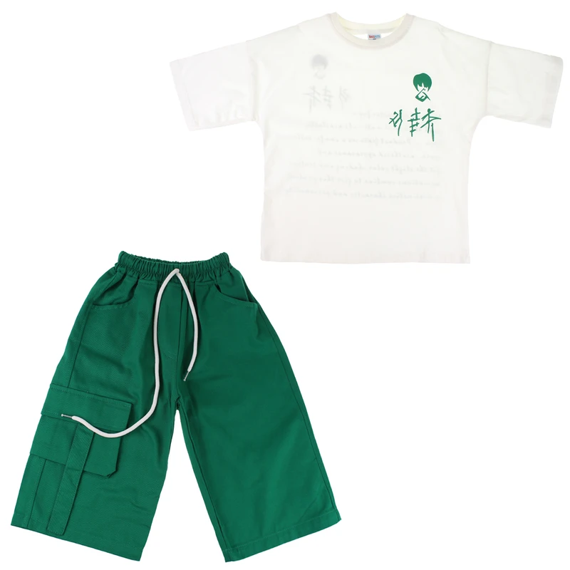 ست تی شرت آستین کوتاه و شلوار بچگانه مدل A00360