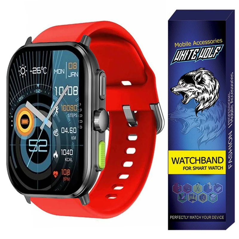 بند وایت ولف مدل WB-SIL-SQ مناسب برای ساعت هوشمند گلوریمی GS2 Pro