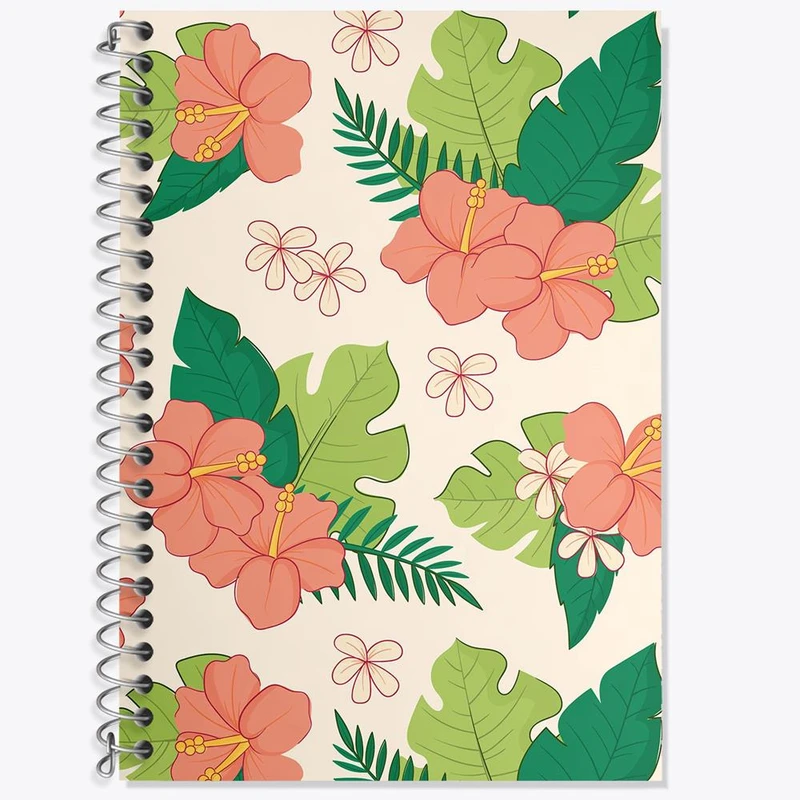 دفتر زبان 50 برگ خندالو مدل سه خط طرح گل گلی کد 29003