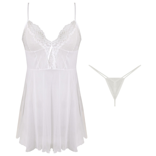 لباس خواب زنانه ماییلدا مدل 3751-508 رنگ سفید