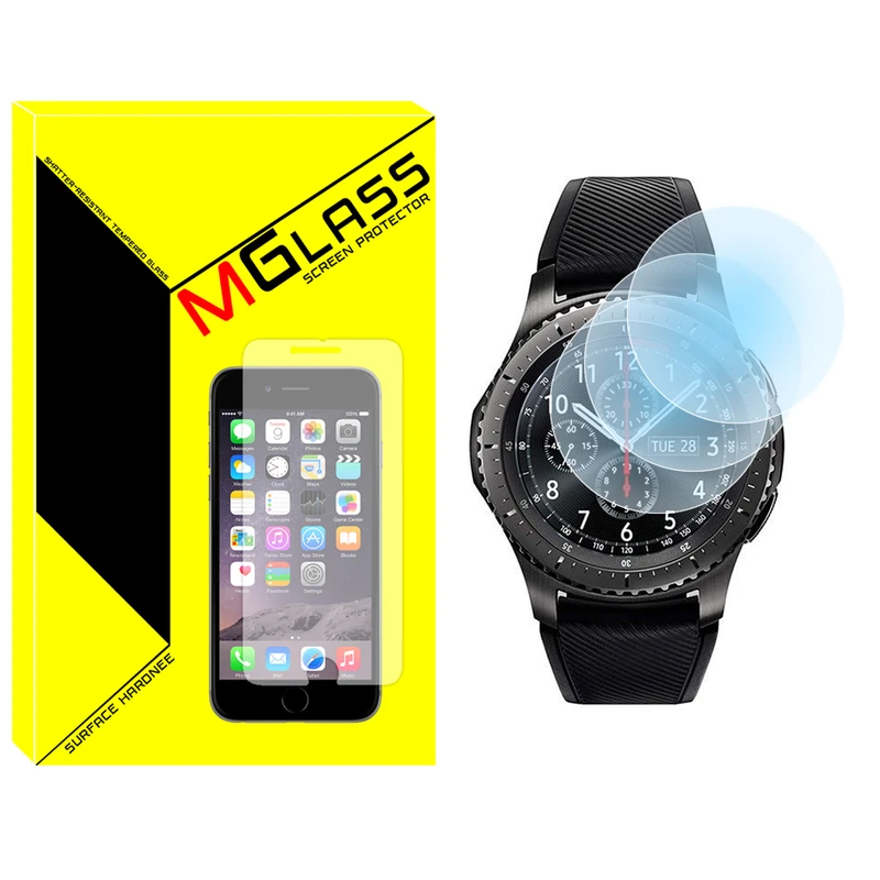 محافظ صفحه نمایش شیشه‌ای ام گلس مدل SH-MG مناسب برای ساعت هوشمند سامسونگ GALAXY Watch Gear S3 بسته سه عددی