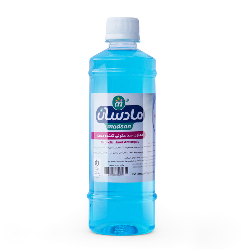 محلول ضد عفونی کننده دست مادسان مدل 050 حجم 500 میلی لیتر