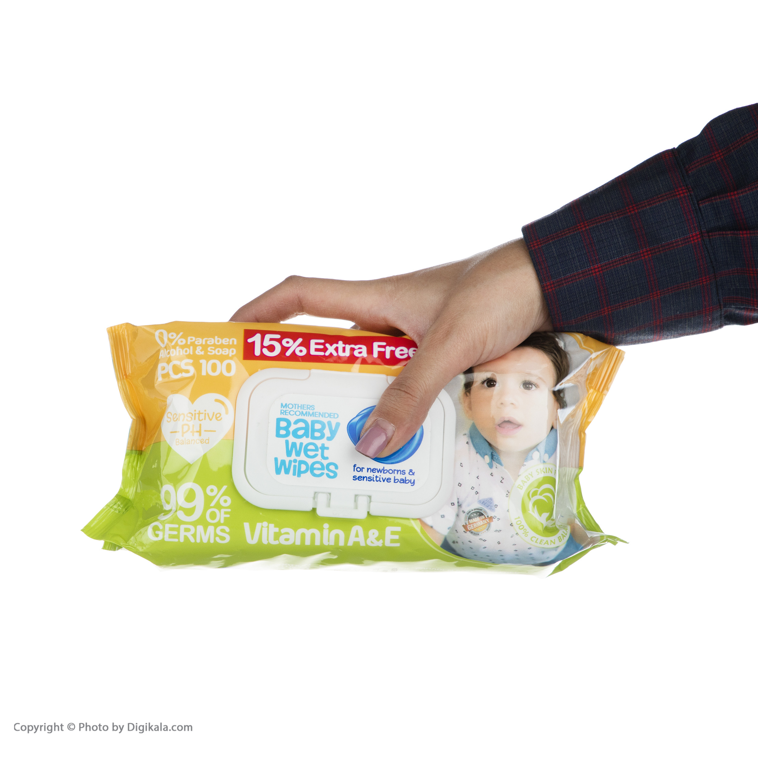 دستمال مرطوب کودک دافی کد 005 بسته 100عددی