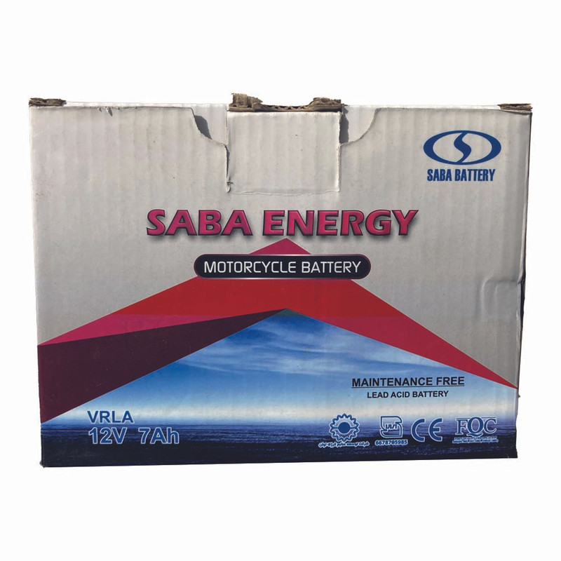 باتری موتورسیکلت صبا باتری مدل  7 آمپر 12 ولت
