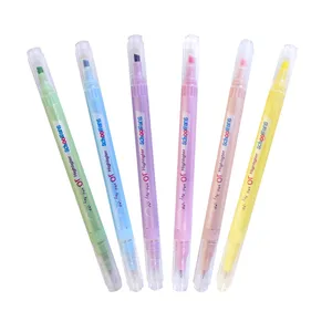 ماژیک علامت گذار اسکول فنس مدل دو سر بسته 6 عددی