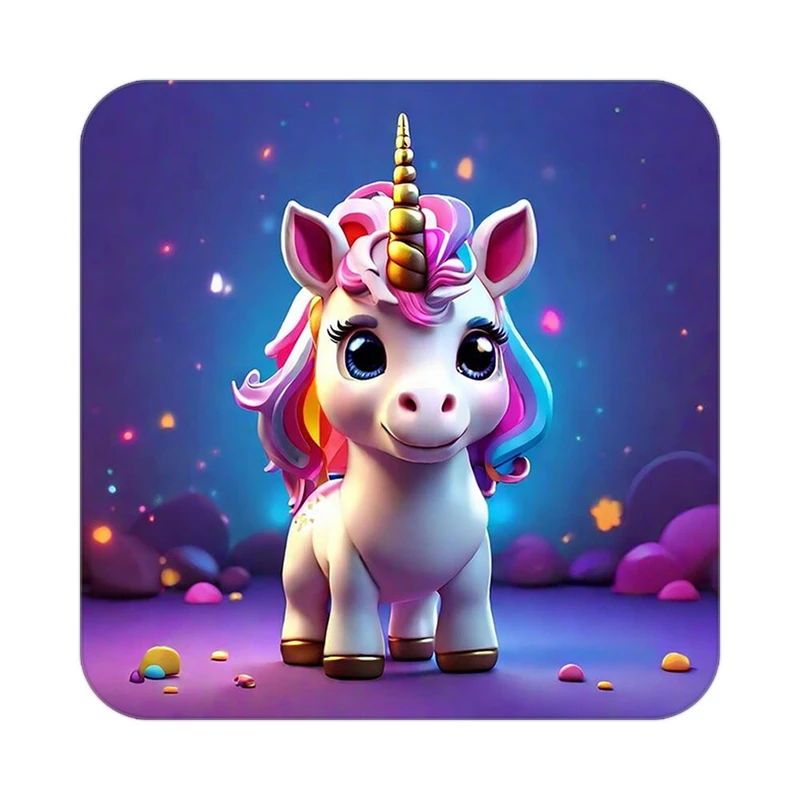 زیر لیوانی کاکتی طرح اسب تک شاخ و یونیکورن مدل mp30832