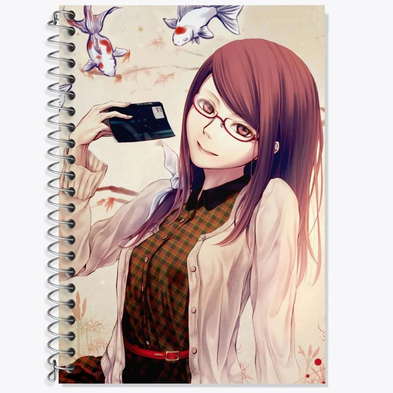 دفتر زبان 50 برگ خندالو مدل سه خط طرح ریزه کامیشیرو انیمه توکیو غول Tokyo Ghoul کد 11876