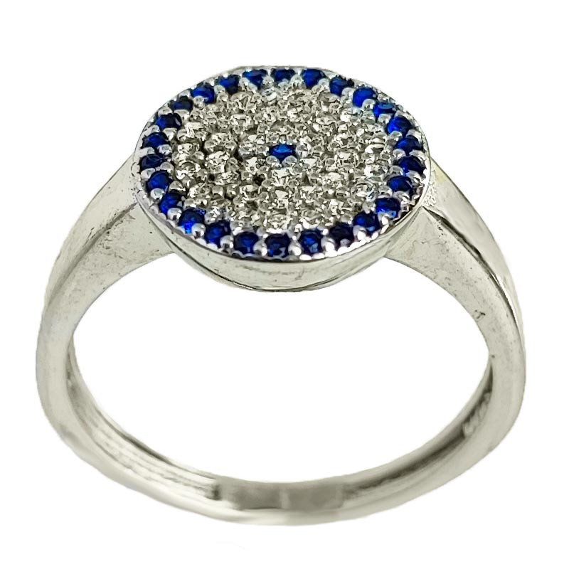 انگشتر نقره زنانه مدل چشم نظر تک چشمی کد RS2049