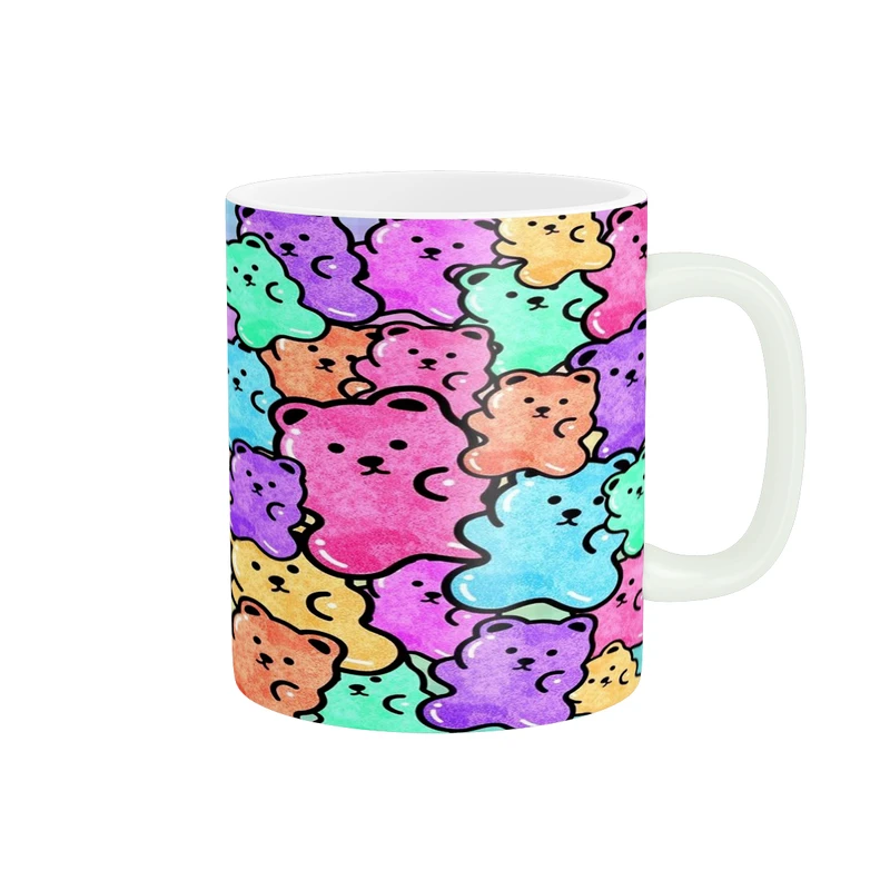 ماگ پادآفرین مدل فانتزی طرح پاستیل خرسی  کد p10041