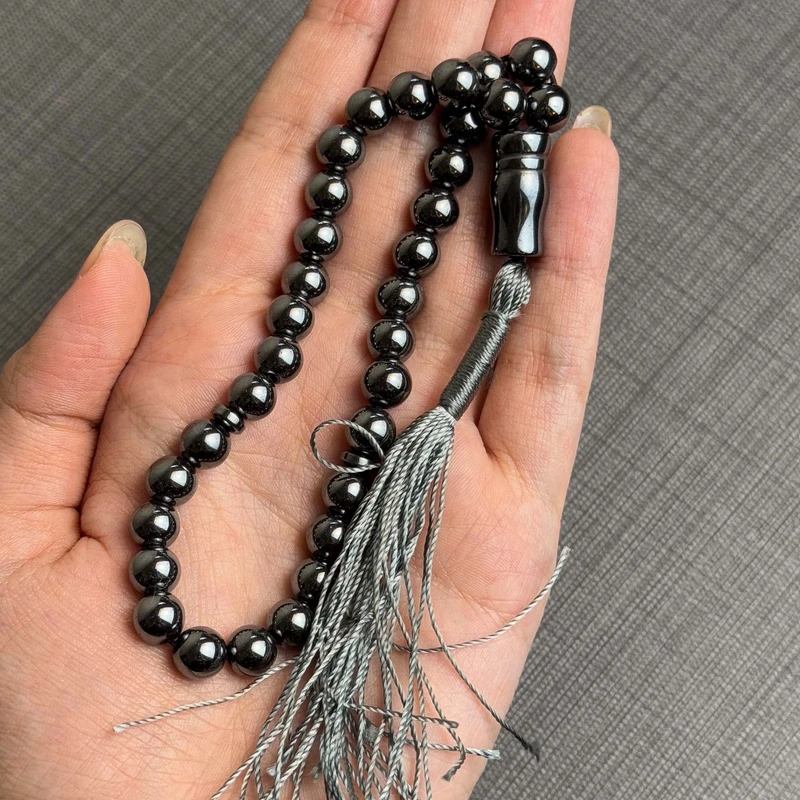 عکس شماره 2 : تسبیح مدل سنگ حدید طبیعی 33 دانه کد t_471