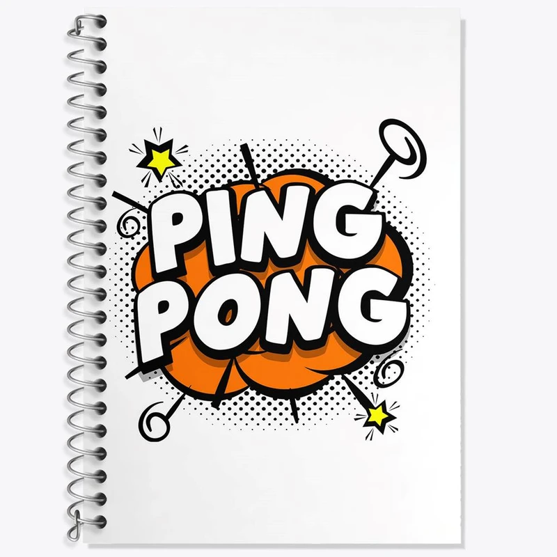 دفتر زبان 50 برگ خندالو مدل سه خط طرح پینگ پنگ Ping Pong کد 27994