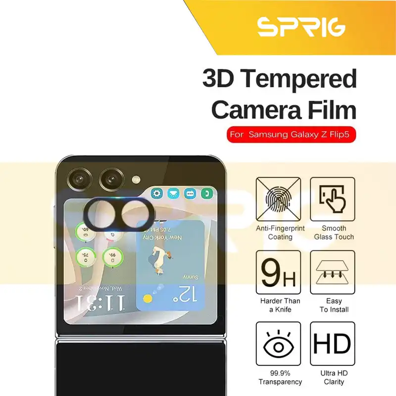 محافظ لنز دوربین اسپریگ مدل 3D-SP مناسب برای گوشی موبایل سامسونگ Galaxy Z Flip 5