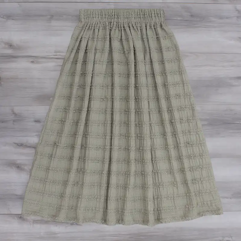 دامن چین‌دار زنانه کد 1 رنگ سبز