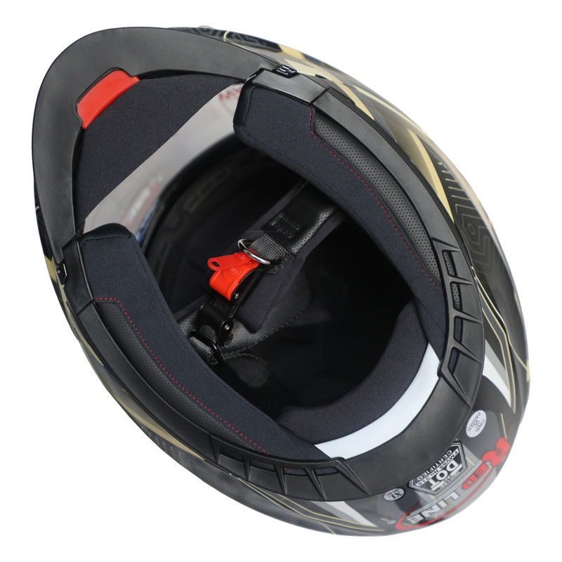 کلاه کاسکت ردلاین مدل 939_BRIGHT BLACK_Gold Lose