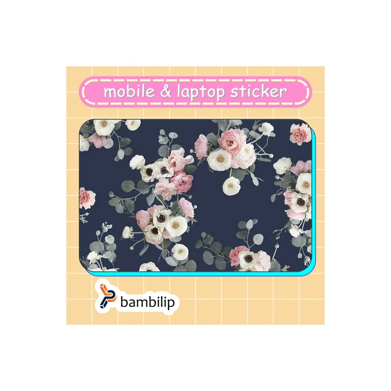 استیکر بامبیلیپ مدل کارت عابر طرح گل گلی زمینه تیره کد 3414765