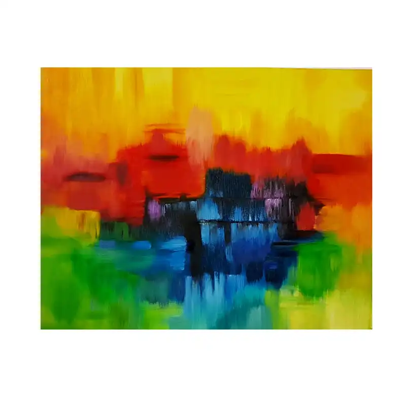 تابلو نقاشی رنگ روغن طرح رنگین کمان کد 125