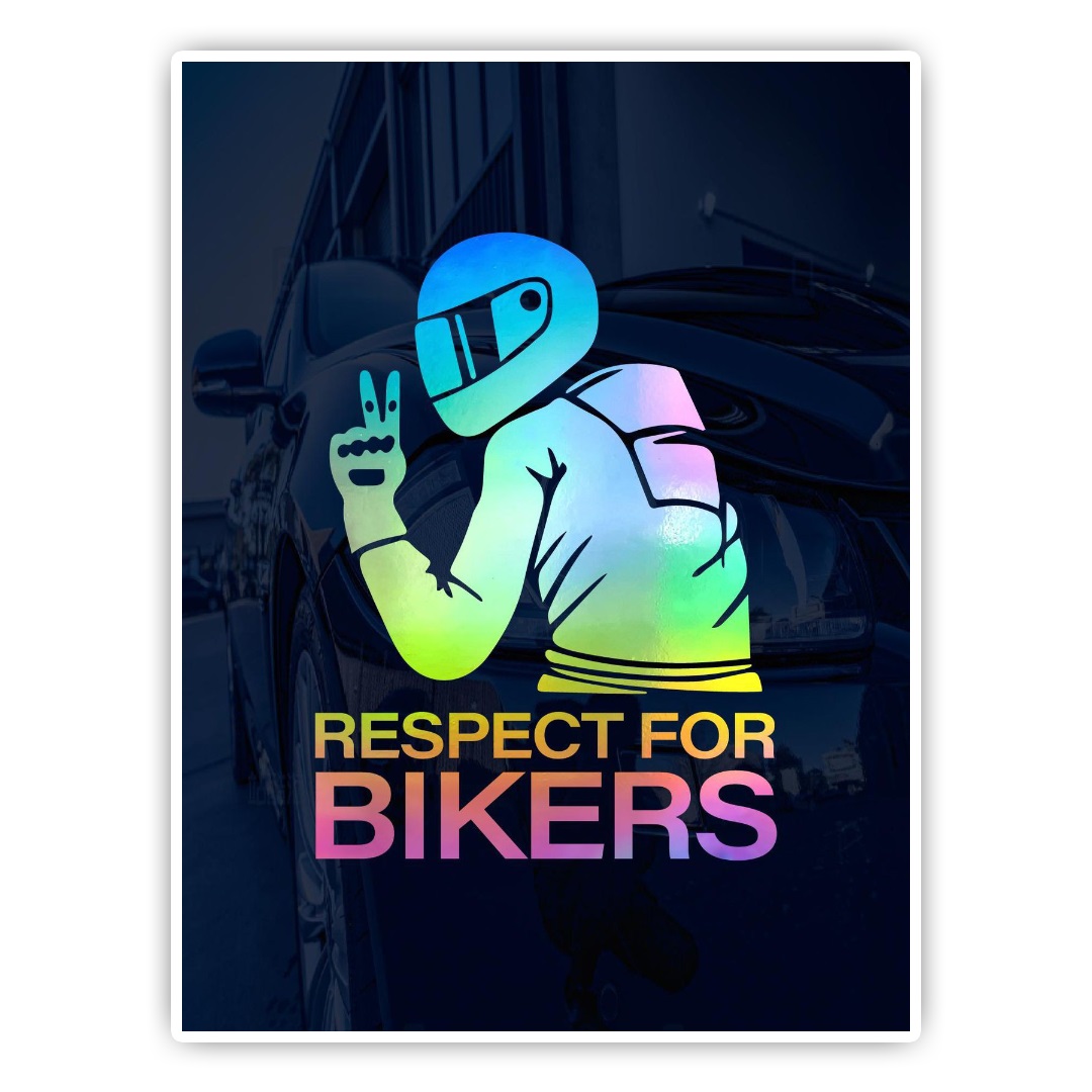 استیکر لپ تاپ و موبایل گوفی طرح موتورسوار مدل respect bikers