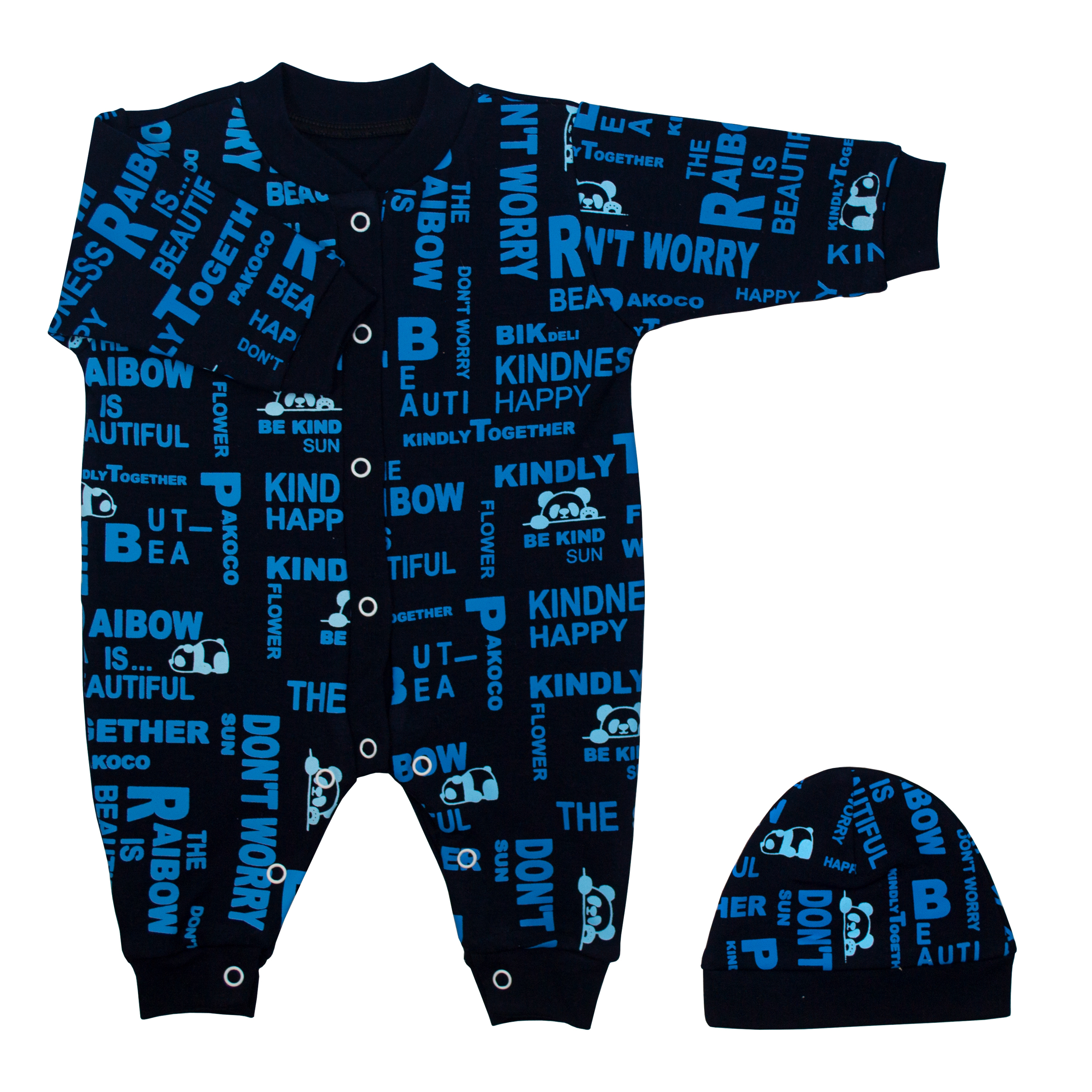 ست سرهمی و کلاه نوزادی مدل تایپو