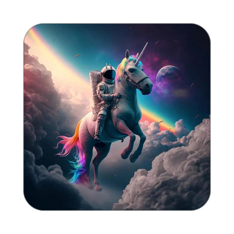 زیر لیوانی کاکتی طرح اسب تک شاخ و یونیکورن مدل mp31446