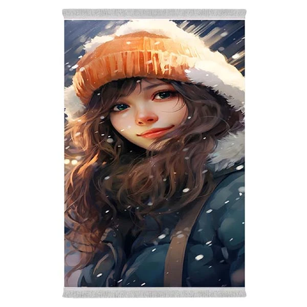 فرش پارچه‌ای دفه مدل فرشینه طرح فانتزی کد 8302