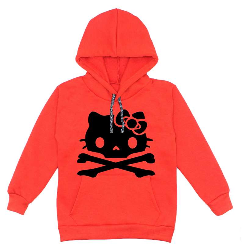 هودی دخترانه مدل کیتی A09 رنگ قرمز