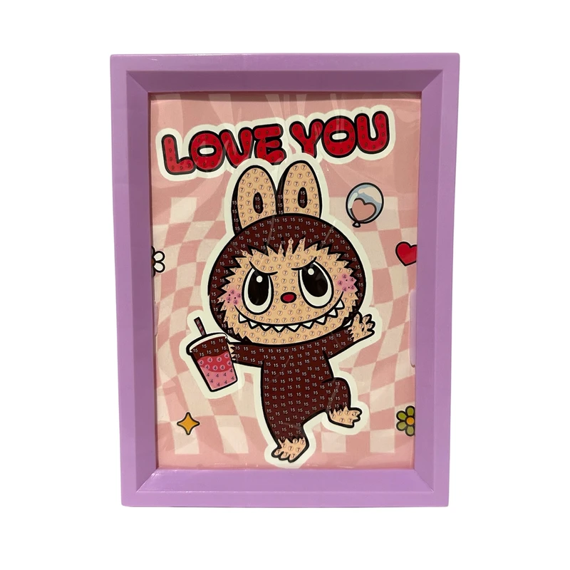 بازی آموزشی مدل ساخت تابلو نقاشی الماسی قاب دار طرح لبوبو