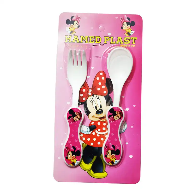 ست قاشق و چنگال کودک مدل مینی ماوس کد Minni-Smll-005