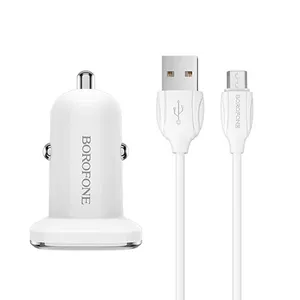 شارژر فندکی بروفون مدل BZ12 A به همراه کابل تبدیل MicroUSB