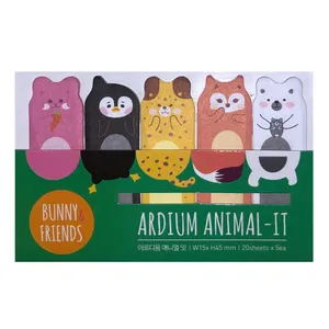 کاغذ علامت گذار چسب دار مدل Bunny and Friends کد 35 مجموعه 5 عددی