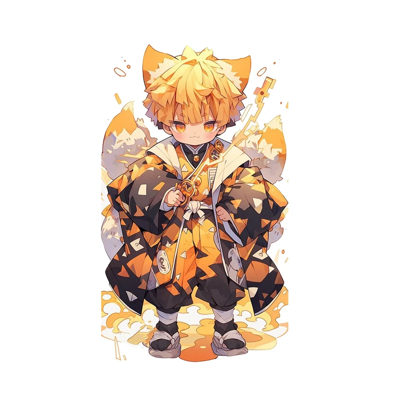 استیکر لپ تاپ و موبایل مدل انیمه طرح شیطان کش زنیتسو آگاتسوما demon slayer Zenitsu Agatsuma کد 734