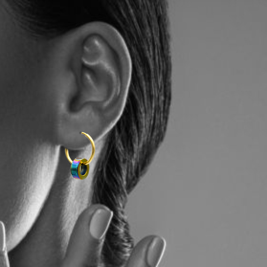 گوشواره طلا 18 عیار زنانه کاپانی مدل KE022