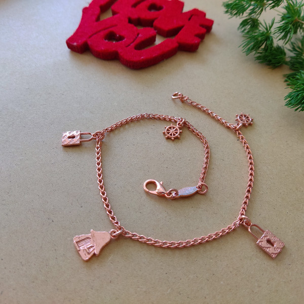 پابند زنانه مدل خانه کد JW310 پابند زنانه مدل خانه کد JW310