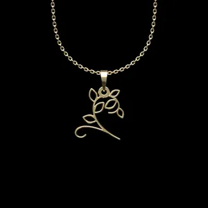 گردنبند طلا 18 عیار زنانه مدوپد مدل برگ کد L2-1-1225
